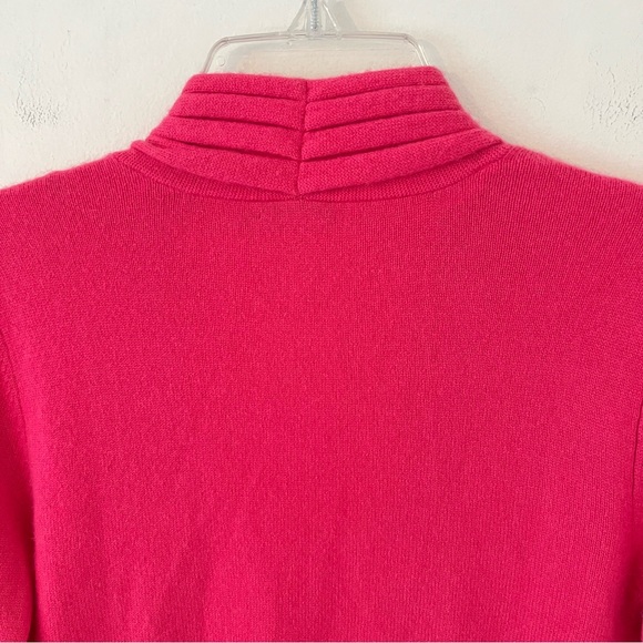 J. McLaughlin 100% Cashmere Hot Pink Front Tie Sweater Cardigan Shawl Neck - Picture 9 of 16